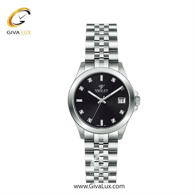 ساعت مچی اورجینال زنانه ویولت VIOLET نقره ای | نقره ای| مشکی| کد رفرنس 0642 سایز کوچک